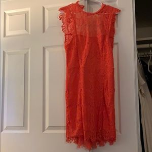 Free People neon pink lace dress